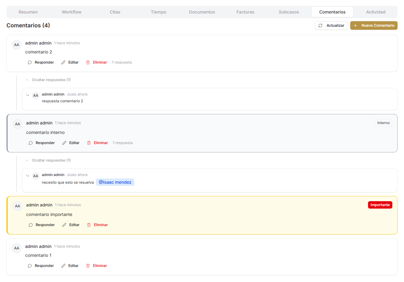 Sección de comentarios
